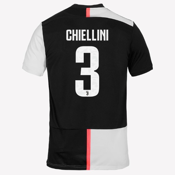 Camiseta Juventus NO.3 Chiellini Replica Primera Ropa 2019/20 Blanco Negro